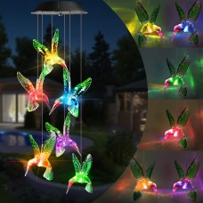 Toodour Solar String Lights, Color Changing Solar Hummingbird Wind Chimes, LED Decorative Mobile, Waterproof Outdoor String Lights for Patio, Balcony, Bedroom, Party, Yard, Window, Garden