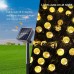 Solar String Lights 50 LED 29.5ft Solar Patio Lights with 8 Modes, Waterproof Crystal Ball String Lights for Patio, Lawn, Garden, Wedding, Party, Christmas Decor(Warm White)