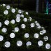 Toodour Solar String Lights 50 LED 23ft Solar Patio Lights with 8 Modes, Waterproof Crystal Ball String Lights for Patio, Lawn, Garden, Wedding, Party, Christmas Decor(Cool White)