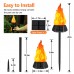 Toodour Solar Outdoor Torch Lights with Flickering Flame, 4Pack Solar Christmas Outdoor Lights, Waterproof LED Flame Torches for Outdoor Camping Garden Landscape Patio Path Xmas Decorations